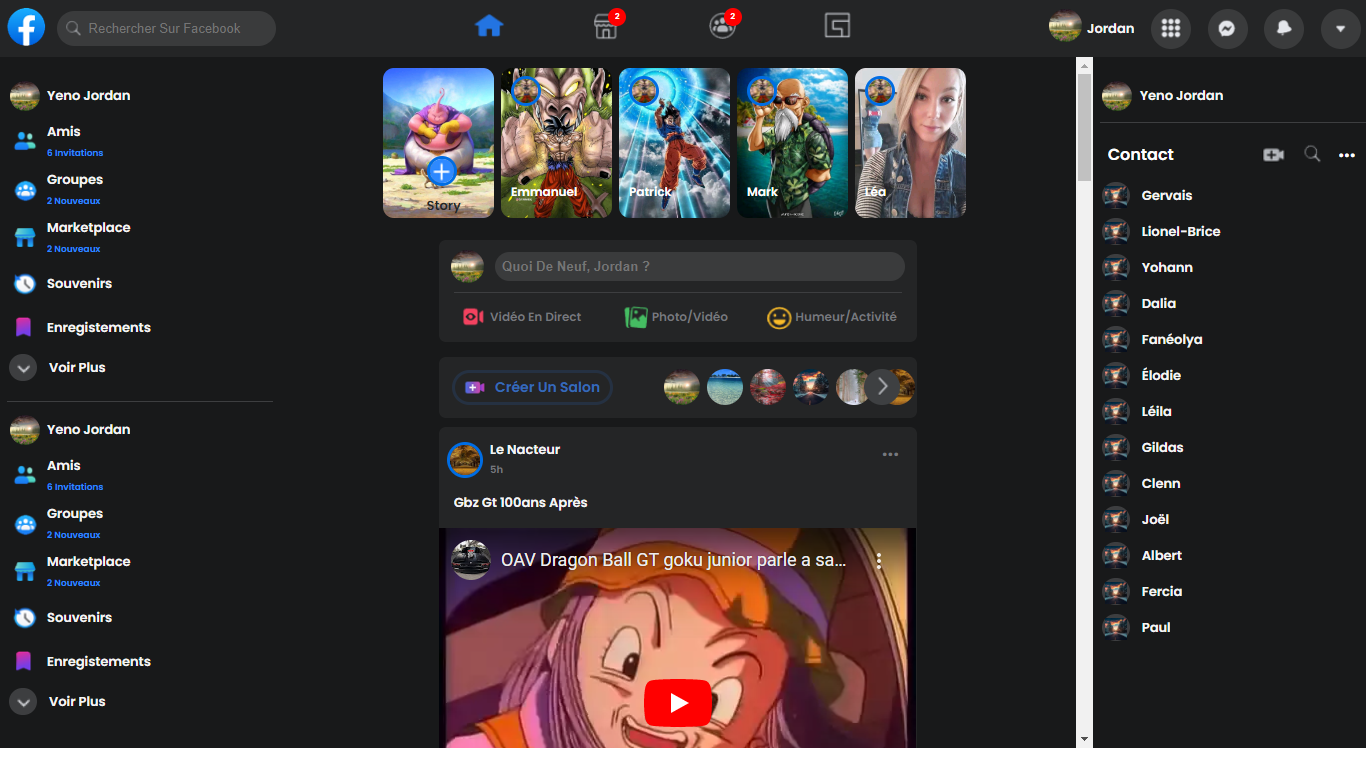 Imitation de facebook