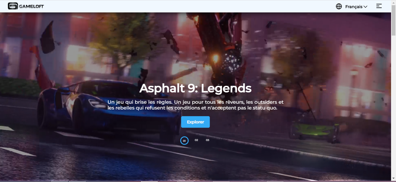 Imitation du site de gameloft